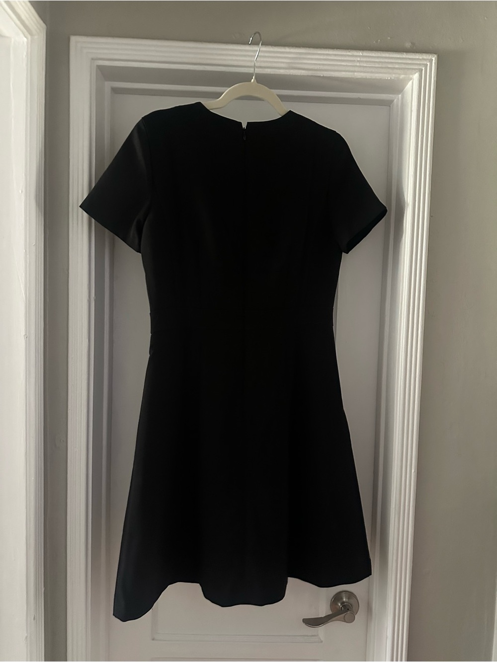 Ann Taylor Black Short Sleeve A-Line Mini Dress